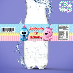 Gaa Gaa And Goo Goo Birthday Water Bottle Label Template to Print at Home Instant Download