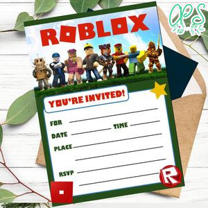 Roblox fill in blank Invitation Customizable Template to Print at Home Instant Download