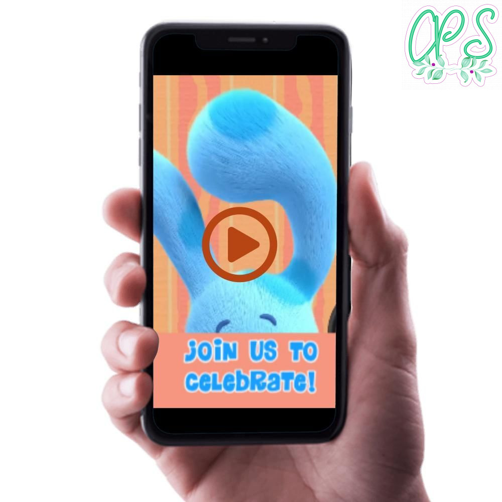 Blue's Clues Birthday Video Invitation Digital Template Customizable Instant Download