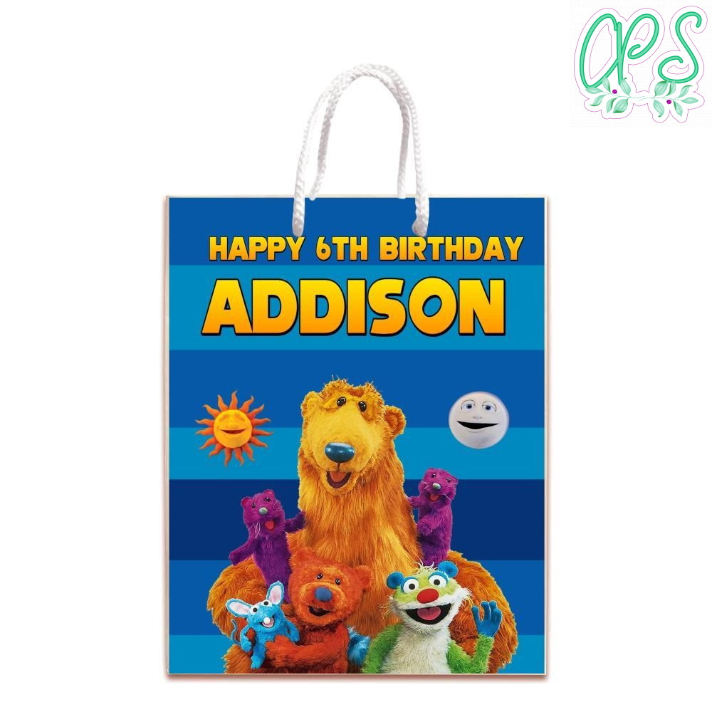 Bear In The Big Blue House Gift Bag Label Template Printable Instant Download