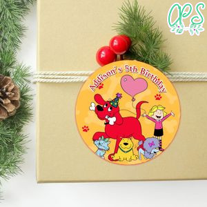 Clifford Circle Sticker Template Customizable to Print at Home Instant Download