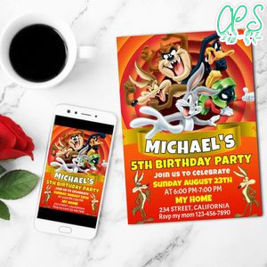 Wile e coyote Birthday Invitation Customizable Template to Print at Home Instant Download