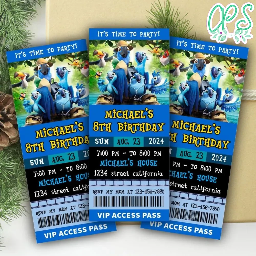 Rio Ticket Invitation Customizable Template | CustomPartyShirts