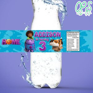 Boov Birthday Water Bottle Label Template to Print at Home Instant Download