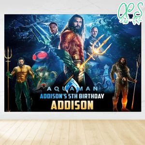 Aquaman 2 Birthday Backdrop Digital File Template Instant Download