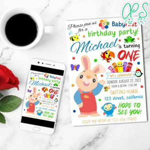 BabyFirst Invitation Customizable Template to Print at Home Instant Download