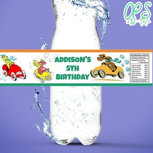 Go dog go Birthday Water Bottle Label Template to Print at Home Instant Download