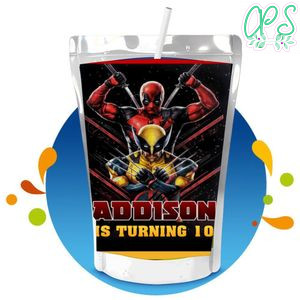 Deadpool & Wolverine Capri Sun Birthday Label Digital File Printable Instant Download