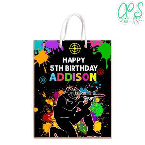 Paintball Gift Bag Label Template Printable Instant Download