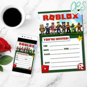 Roblox Game Fill In Blank Mobile Invite Customizable Template Instant Download