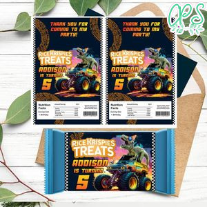 T Rex Monster Truck Rice Krispies Treats Template Printable Instant Download