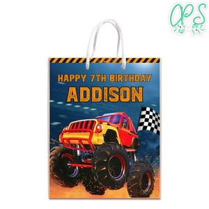 Monster Truck Gift Bag Label Template Printable Instant Download