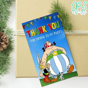 Asterix And Obelix Thank You Tag Customizable Template To Print At Home Instant Download