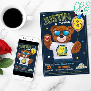 Build a bear Birthday Invitation Customizable Template to Print at Home Instant Download