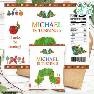 Hungry Caterpillar Birthday Chip Bag Digital File Printable Instant Download