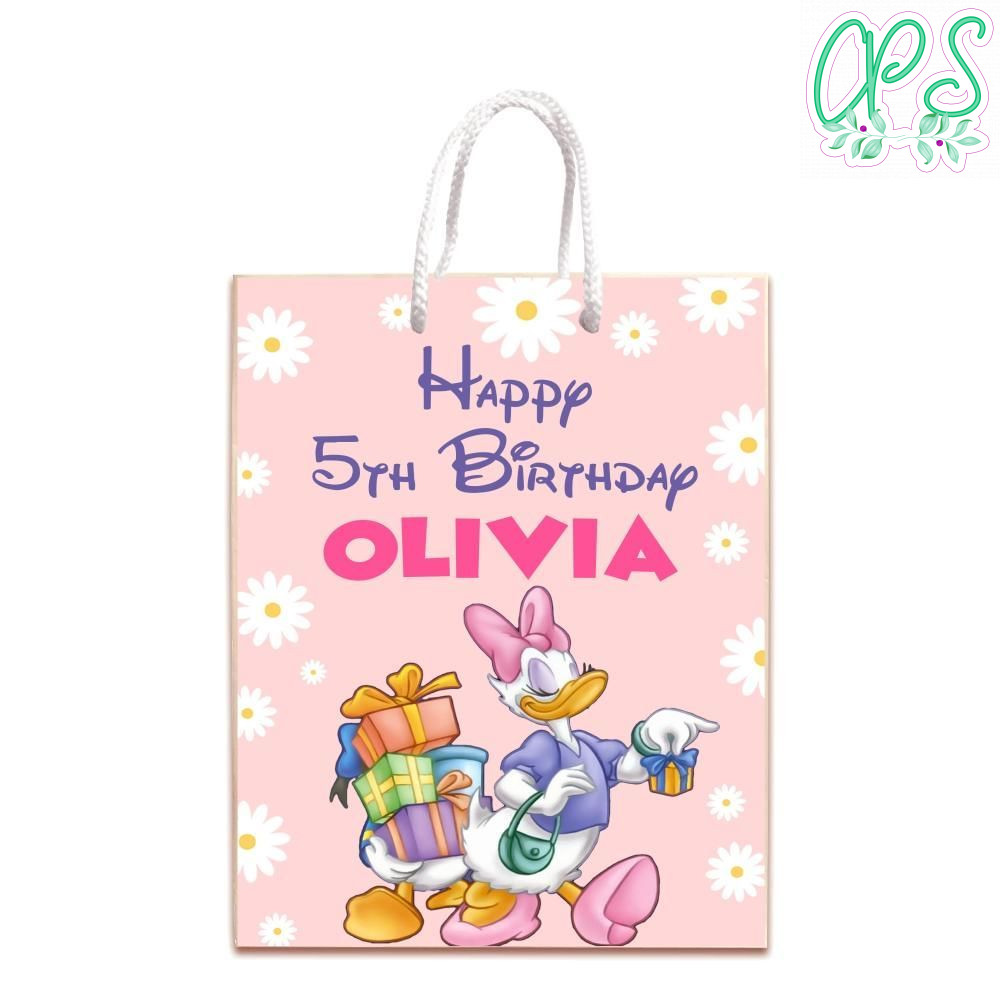 Daisy Duck Gift Bag Label Template Printable Instant Download