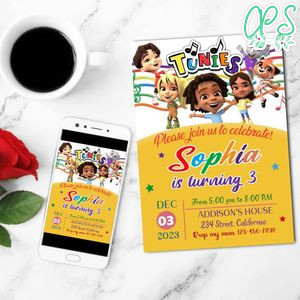 Tunies Mobile Invite Customizable Template Instant Download