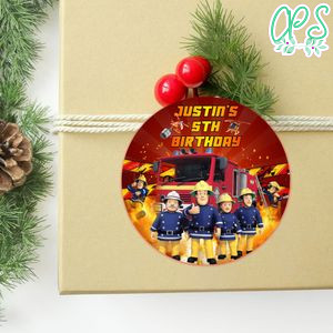 Fireman Sam Circle Sticker Template Customizable To Print At Home Instant Download