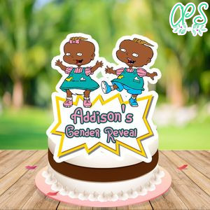 Phil and lil Gender Reveal Cake Topper Template Printable Instant Download