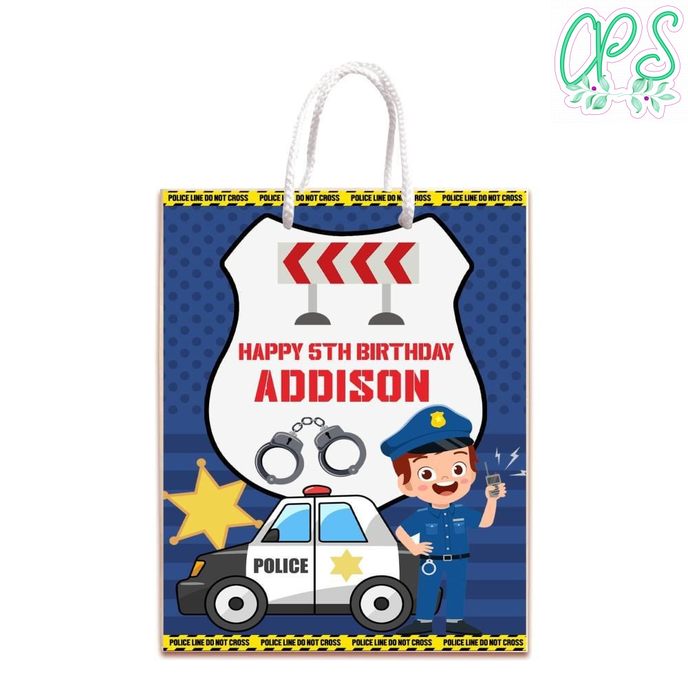 Cops Gift Bag Label Template Printable Instant Download