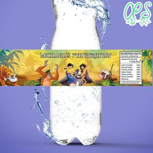 The jungle book Birthday Water Bottle Label Template to Print at Home Instant Download