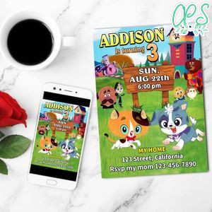 Rhyme time town Birthday Flyer Customizable Template to Print at Home Instant Download