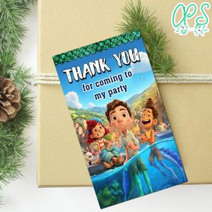 Disney Pixar Luca Thank You Tag Customizable Template To Print At Home Instant Download