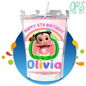 Cece cocomelon Capri Sun Birthday Label Digital File Printable Instant Download