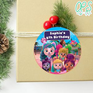 I Love Vip Pets Circle Sticker Template Customizable to Print at Home Instant Download