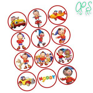 Noddy Cupcake Toppers Template Printable Instant Download