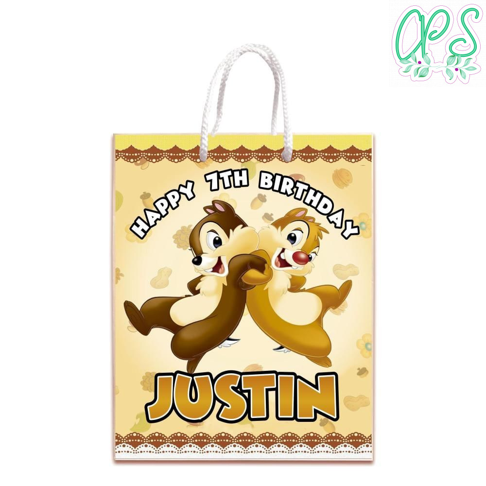 Chip And Dale Gift Bag Label Template Printable Instant Download
