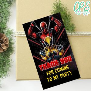 Deadpool & Wolverine Thank You Tag Customizable Template To Print At Home Instant Download