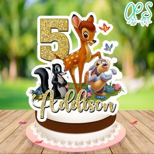 Bambi magic world Birthday Cake Topper Template Printable Instant Download