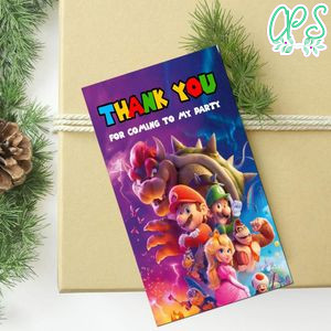 Super Mario Bros Thank You Tag Customizable Template To Print At Home Instant Download