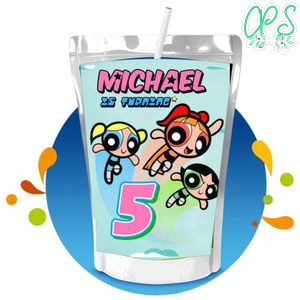 Powerpuff Capri Sun Birthday Labels Digital File Printable Instant Download