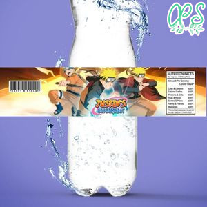 Naruto shippuden Bottle Label Birthday Water Bottle Label Template to Print at Home Instant Download