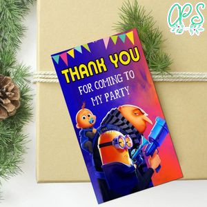 Despicable Me 4 Thank You Tag Customizable Template To Print At Home Instant Download