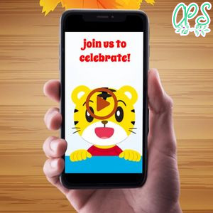 Shimajiro Birthday Video Invitation Digital Template Customizable Instant Download