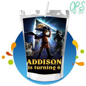 Puss in Boots Capri Sun Birthday Labels Digital File Printable Instant Download