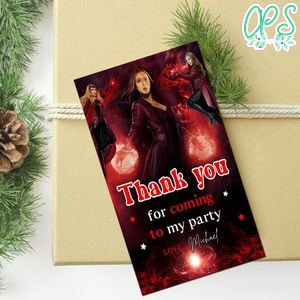 Wanda Maximoff Thank you tag Customizable Template to Print at Home Instant Download