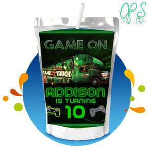 Gametruck Capri Sun Birthday Labels Digital File Printable Instant Download