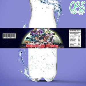 Yakitori Soldiers of Misfortune Birthday Water Bottle Label Template to Print at Home Instant Download