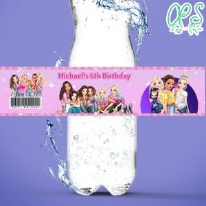 TOPModel Birthday Water Bottle Label Template to Print at Home Instant Download