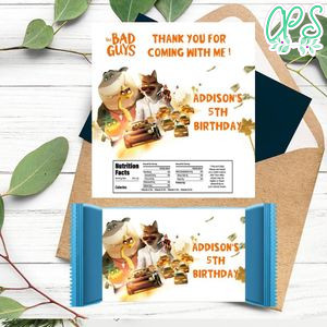 The Bad Guys Candy Bar Label Customizable Template Instant Download