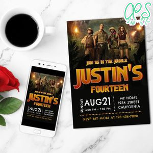 Jumanji Birthday Mobile Invite Customizable Template Instant Download