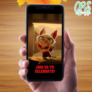 Paws of fury Birthday Video Invitation Digital Template Customizable Instant Download