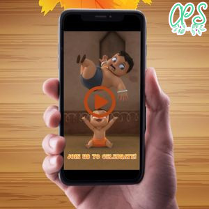 Mighty little bheem Birthday Video Invitation Digital Template Customizable Instant Download