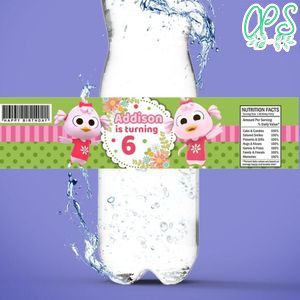 Patita lulu Birthday Water Bottle Label Template to Print at Home Instant Download