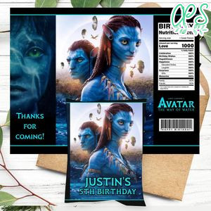 Avatar the way of water Birthday Chip Bag Digital File Printable Instant Download