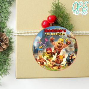 The Clash Of Clans Circle Sticker Template Customizable To Print At Home Instant Download